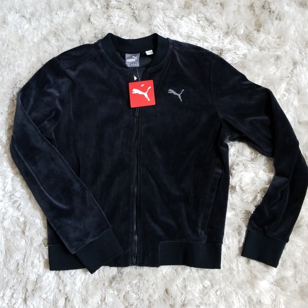 Black velour Puma track jacket